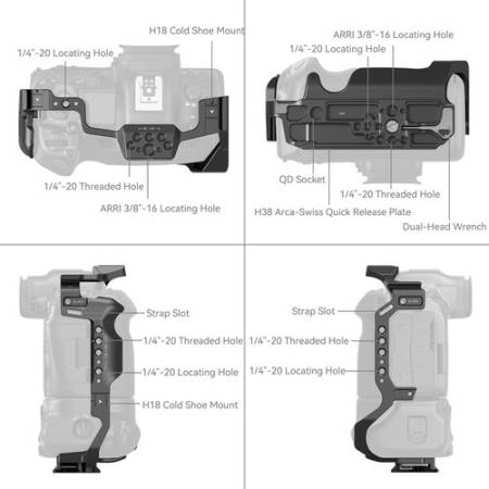 SmallRig 5623 - klatka do Canon EOS R5 Mark II z uchwytem Battery Grip BG-R20